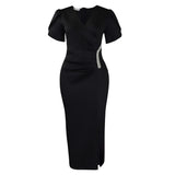Fongt Women's 2025 New Fashion Elegance Elegance V Banquet Dress Burning African Dress