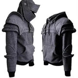 Fongt Hooded Elbow-Wearing Mask Fagroom Fagroom Faeling Fagmouse Solid-Color Coat Tunic