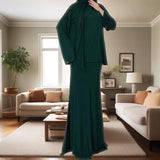 Fongt 2025 New Middle East Wearing Women's Long-Sleeved Skirt Dress Fashion Set