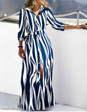 Hot Style Autumn New Fashion Long-Sleeved Print Shirt Dress Long Dress Woman-Outfit