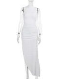 Fongt Summer 2024 New Fashion Vest Muscle Open-Back Tight Dress Women's