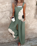 Fongt New Summer New Women's Printed Retro Jumpsuits Loose Sleeveless Design