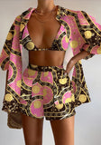 Fongt Fashion Casual Print Three-Piece Women's Clothing