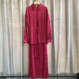 Net Color Press Fold Suit-Outfit