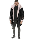 Fongt New Fur Integrated Men's Coat Black Five-Burst Thick Coat With Thick Coat Velvet