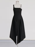 French Temperament Sling Long Dress 2025 Summer New Bumpy Color Splicing Long High-Sense Dress Dress