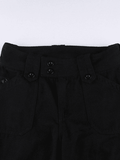 Buttoned Straight-Leg Cargo Jeans-Outfit