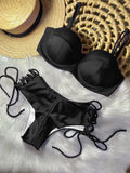 Multi-Color Solid Color Choreette Sling Sling Chest Hard Bag Bikini 2025 New High-Waisted Split Swimsuit