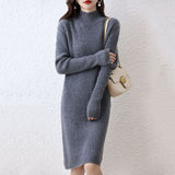 Fongt Winter Money Small Slim Show Thin Bottom Shirt To Keep Warm Simple Pure Color Shirt Female Half High Collar Long Sweater-Outfit
