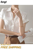 Women Solid Elegant Office Ladies Chic Ins Summer Single Breasted All-match Hot Sale S-3XL Trendy Young New Style