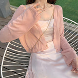 Summer New Temperament Sexy Sunscreen Thin Outer Short Ice Silk Knitted Cardigan Coat