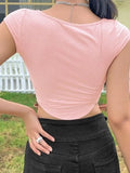 Irregular Buttoned Rib Crop Top-Outfit