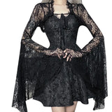 Sexy Thin Cos Horn Sleeve Lace Cardigan Temperament Dark Jacket Girl-Outfit