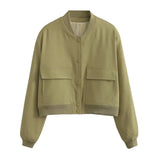 Fongt Women's New Large Pocket Bomber Jacket In Spring