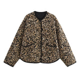 Fongt Women's New Fashion Thin Animal Print Jacket Cotton Coat