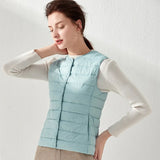 Autumn And Winter New Light Style Women's Down Jacket Vest Casual Without Collar Fashion Sleeveless Down Vest Coat-Outfit