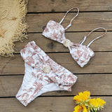 2025 New Retro Print Bra High-Waisted Bikini Long-Sleeved Mesh Jar Jersey Cardigan Three-Piece Set Of Split