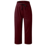 Waist Casual Sports Three-quarter Length Wide