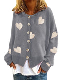 Fongt And Winter New Women's Sweater Single Breasted Love Sweater Women's