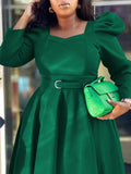 Fongt Women's Winter New Fashion Bubble Sleeve Grand Party Party Dress