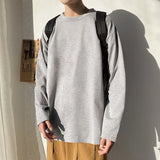 Sleeve T-shirt Men Oversized Solid Hip-hop Streetwear Tops Tees Loose Pullovers Cotton Basic Casual Tshirts Male