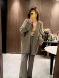 Spring And Autumn New Korean Version Temperament To Wear This Year's Fashionable Blouse Soft Waxy Lazy Cardigan Sweater Women's Coat-Outfit