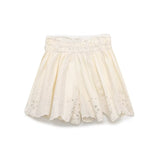 Fongt Spring And Summer New Embroidery Fine Sling + High-Waist Embroidery Shorts