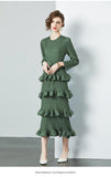 Fongt Folded Dress Woman 2025 New Design Feel Fat Mm Fashion Temperament Reduction Cake Skirt