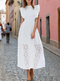 Fongt Sexy Hottie Style 2025 Spring New Design Sleeveless Perspective Lace Temperament Dress