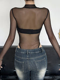 Fongt Personality Snake Print Sexy Body-Repair Perspective Basic Round-Neck Long-Sleeved Joint Jacket 2025