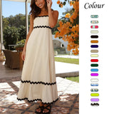Fongt Summer New Solid Color Lace Stitching With Elegant Strapless Oversized Hem Dress-88106-Outfit