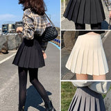 Fongt Pants Zip Button) Pleated Skirt JK Uniform Skirt Versatile Skirt Spring And Summer Short Skirt