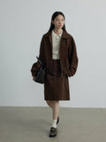 [Daihe] Autumn New Casual Corduroy Lapel Double Zipper Full Cotton Retro Jacket Coat Female H7591-Outfit