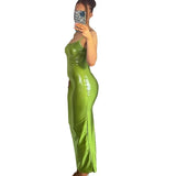 Fongt Women's Summer 2024 Commute Shows Thin Solid Color Hip Wrap Skirt Slip Dress Dress French Vest Dress Women-Outfit
