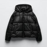Fongt New Women's Solid Color Versatile Warm Imitation Leather Short Cotton Jacket Jacket 3046225 712-Outfit