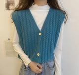 Fongt Vest Knitting Small Short Coat 2023 Spring And Autumn New Wearing Sleeveless Sweater Open Shirt Shoulder