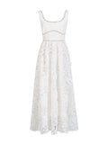 Fongt Elegant Style Dress Woman 2025 Summer New Fashion Lace Flower Stitching Design Sling