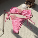 2024 New Solid Color Light Flower Braided Swimsuit