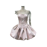 Exquisite Buckle National Style Elements Ponum Tecticle Boobs Fish Bone Waist Short Skirt Strap