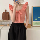 Fongt And Sexy Vest Women's New Summer Slim Slim Short Outer Wear Hottie Sleeveless Top