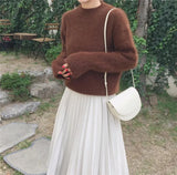 Cashmere Elegant Women Sweater 2020 New Korean Knitted Basic Pullovers Vintage Soft Female Jumper Imitation Mink