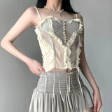 Ruffled Mesh Corset