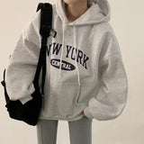 Vintage Letter Printed Oversized Hoodie-Outfit