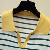 v-neck pullover polo sweater women's early autumn all-match tops long-sleeved knitted bottoming sweaters jumpers-Outfit