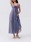 Long Sling Print Dress Women Fashion