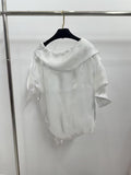 Fongt Collared Women 2025 Spring New Temperament Elegant Comfortable Leisure And Loose V Tie Collar Short