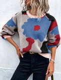 Fongt Autumn And Winter Round Collar Long Sleeve Knitted Fashion Tie With A Casual Jacket Sweater Woman