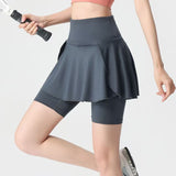 Fongt Pocket Fake Two Yoga Pants Large-Size High-Rise Sunscreen Skirts Thin Sports Wear Outside The Bottom