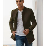 Fongt Men's Casual Men's Coat Autumn And Winter New Trend Men's Solid Color Repair This Coat
