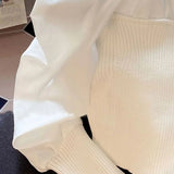 Clothing Solid Color Knitted Patchwork Blouse Stylish Shirring Spring Autumn Long Sleeve Elegant Turn-down Collar Shirt-Outfit